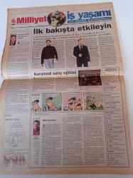 Milliyet İş Yaşamı Ve İnsan Kaynakları Gazetesi- 26 Temmuz 1998 - Sayı 86 - Ömürboyu İstihdam- Eresin Hotel Genel Müdürü Mustafa Eresin Fotoğrafı - Üzeyir Garih - Türkiye'de Japon Yönetim Biçimleri - Eğitim Seminerleri