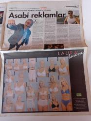 Milliyet Gazete Pazar - 6 Aralık 1998 - Sayı 96 - Kadir İnanır Fotoğrafı - Ağzı Bozuk Bir Film Gemide - Cem Yılmaz - Mehmet Ağar - Erkan Can - İnsan Eti Lezzetlidir - Asabi Reklamlar Vizyonda