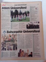 Milliyet Üniversite Gazetesi - 22 Temmuz 2002 - Vakıf Üniversiteleri Tercih Rehberi - Atılım Üniversitesi - Bahçeşehir Üniversitesi - Fatih Üniversitesi - Başkent Üniversitesi - Beykent Üniversitesi