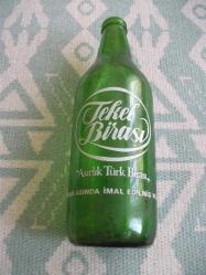 KOLEKSİYONLUK ŞİŞE - YOZGAT TEKEL  FABRİKASINDA ÜRETİLMİŞ BİR ÜRÜNÜN YEŞİL RENKLİ ŞİŞESİ (BOŞ)