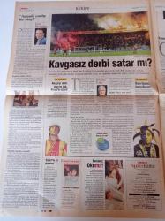 Milliyet Popüler Kültür Gazetesi - 18 Eylül 2003 - Tarkan Fotoğrafı - Derbin Mi Var Derdin Var Fenerbahçe Galatasaray Derbisi - Gülben Ergen -  Orhan Pamuk'un İstanbul Kitabı