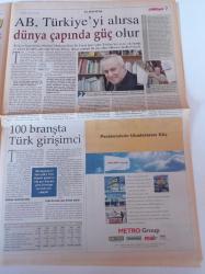 Milliyet Almanya Gazetesi - 3 Ekim 2003 - Berlin Duvarı Yıkıldıktan Sonra - Tekstil Devi Şahinler Patronu Kemal Şahin - Göçmen Çocukları Futbolun Kralı Oldu - İlhan Mansız - Yıldıray Baştürk - Ümit Davala