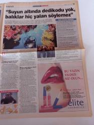 Milliyet Pazar Gazetesi - 7 Eylül 2003 - Yeşim Ceren Bozoğlu Fotoğrafı - Sualtına Rağbet Arttı - New York'tan Gelen Zararlı Oyuncaklar - Dolmabahçe Sarayı