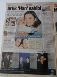 Milliyet 2000 Gazetesi - 24 Kasım 2000 - Kim Bassinger Fotoğrafı - Berna Laçin - Nilüfer'in Can Dostu- Hülya Koçyiğit - Barış Manço Anma Töreni