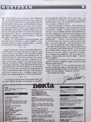Nokta Dergisi - 19 Ocak 1986 - İçimizdeki örgüt - DYP formülüne Çankaya'nın tepkisi - Şirketini kurtaran kaptan - Karakolda tecavüz iddiası - Mikrop yuvası plastik kaplar - Adli hata kurbanları - Orhan Aldıkaçtı ile söyleşi - Japonya'da çılgın yaşam - Yeni bir milyonerlik umudu - Hayatımızı belirleyen dönemler - Anadolu Liseli çıkmazı - Yalınayak Sokrates -