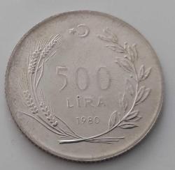 1980 KÖYLÜ KADINI KALKINDIRMA FAO GÜMÜŞ 500 LİRA HATIRA PARASI ÇİLALTI H1A2T4 ÇOK NADİR