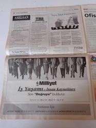 Milliyet İş Yaşamı Ve İnsan Kaynakları Gazetesi - 6 Temmuz 1997 - Sayı 31 - Toprak Holding İnsan Kaynakları Müdürü Oktay Valunya Fotoğrafı - Endüstriyel Temizlik Servisi ETS'nin Sahibi Harika Akdemir - Sihirbazlık Sanatı