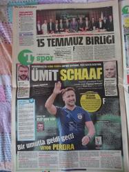 Türkiye Gazetesi,12 Ağustos 2016,Ahmet Arslan,Mevlüt Çavuşoğlu,Fikri Işık,İsmet Yılmaz,Binali Yıldırım,Beşiktaş,Galatasaray,Johansen,Ümit Özat,Rhodolfo,Muharrem Usta,Arda Turan