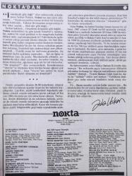 Nokta Dergisi - 7 Şubat 1988 - Davos'ta güvercin takla - İlginç bir radyasyon kaynağı - Hibe yoluyla silah satışı - Mehmet Ali Eren - Hela sorununa çözüm çabaları - Akdeniz'de gübreden bir iş - Cemil Çiçek - Doğu Bloku'nda yeraltı basını - Vergi kaçırmanın Müslümancası - Malatya ünlüleri ile ünlü Zayıflama çılgınlığı - Hale Soygazi - Türklerin gizli kalmış tarihi -