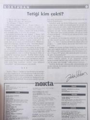 Nokta Dergisi - 4 Mayıs 1986 - Kanlı 1 Mayıs - Olaylara ışık tutan belge: Polis telsiz bantları - İnönü'nün kesin tavrı - Sırrı çözülmeyen cinayet - Konya'da 23 Nisan tartışması - CIA operasyonları - Kraliçe'nin adamları - Türkiye'nin iç ve dış borçları - Atletizmde sezon açılırken - Yılın en iyi filmleri - Kompütürle resim yapmak - Ismarlama insana doğru -