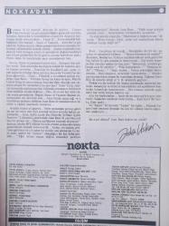 Nokta Dergisi - 20 Mart 1988  - Erlere tecavüz eden Teğmen - Süt şişeleri mikroplu - İzmir'de taksi cinayetleri - Muhsin Yazıcıoğlu - SSCB'de Ermenistan sorunu - Joan Baez - Güner Kuban - Robot Resimler - Hayvanlarda doğum kontrolü - Baskın Oran - Sinema Günleri - Beyazperdede satanizm -