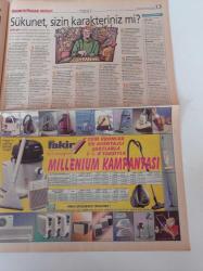 Milliyet Gazete Pazar - 20 Şubat 2000 - Sayı 159 - Hem Kekeme Hem Geveze Grup Laçin Kurucusu Hüseyin Turan - Özel Tarih Yıldız Kenter - - Lara Croft - Denise Richards Fotoğrafı - Adaların Adası Bora Bora