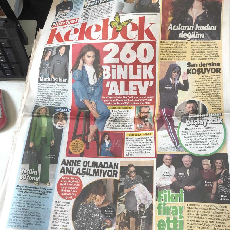 Hürriyet eki kelebek gazetesi 25 ekim 2019 Göksel - ebru yaşar - rıza kocaoğlu