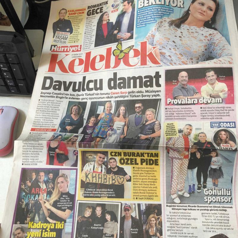 Hürriyet eki kelebek gazetesi 23 Ekim 2019 Zeynep cassalini - kıbrıs onu bekliyor
