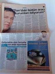 Milliyet Borsa Gazetesi - 26 Aralık 2001 - Sermaye Piyasa Kurulu Başkanı Doğan Cansızlar Fotoğrafı - Borsada Yatırım Yapmanın Kuralları - Global Menkul Değerler Yönetim Kurulu Başkanı Mehmet Kutman - İstanbul Menkul Kıymetler Borsası