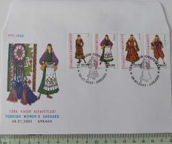 2003 TÜRK KADIN KIYAFETLERİ FDC'Sİ NADİR MÜHÜRLÜ ORİJİNAL 1DD1