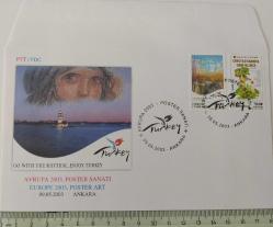 9 MAYIS 2003 EUROPA CEPT POSTER SANATI FDC'Sİ NADİR MÜHÜRLÜ ORİJİNAL TR3