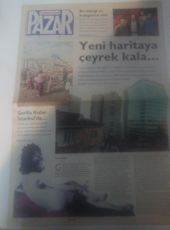 CUMHURİYET GAZETESİ Pazar Dergisi 14 Ocak 2007 ( İstanbul; YENİ HARİTAYA ÇEYREK KALA / NAZIM KÜBA'DA / GERİLLA KIZLAR İSTANBUL'DA)