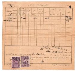 Osmanlı İmparatorluğu Eski Belge Pullu Damgalı/Mühürlü