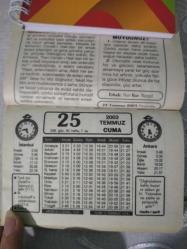 Takvim - 25 Temmuz 2003 - doğum günü hediyesi hediyelik takvim yaprağı