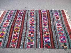 Antika - EL DOKUMA - YÜN  KIZILKEÇİLİ YÖRÜK KİLİMİ - 150X240 CM - SAÇAKLARI HARİÇ - kitantik - kitaLog