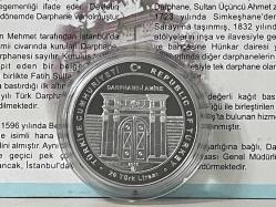 Darphane 550. yıldönümü Darphane Sertifikalı Gümüş Hatıra Para - Çil kondisyon