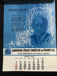 Şiirli Duvar Takvimi 1973 Çukurova Ziraat Endüstri ve Ticaret A.Ş.