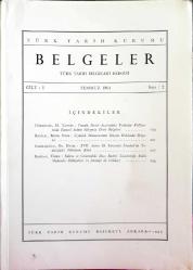 LOT.9 » BELGELER ; Türk Tarih Belgeleri Dergisi Cilt: I, Sayı: 2, Yıl: 1964