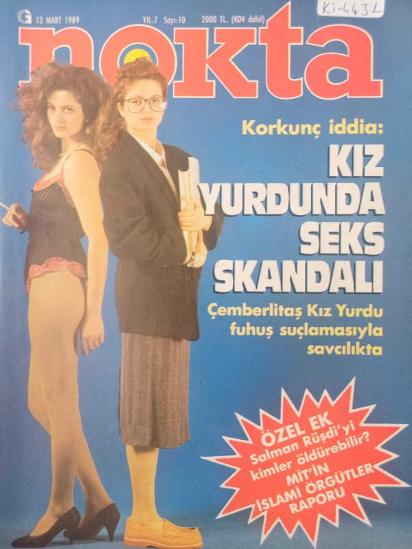 Nokta Dergisi - 12 Mart 1989 - Kız yurdunda seks skandalı - Olağanüstü kurultaylar - Kitap imhasına son - Bilge Erol'un anıları - DİSK'in malı deniz - Rauf Denktaş - Ortaköy'de olay var - AIDS cehaleti - Türk kadını hangi noktada - Küçük elma mahkumu - Ba