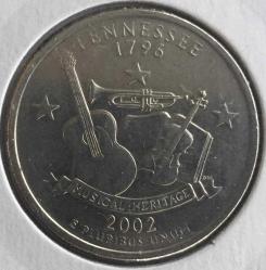 2002.TENESSE EYALET ÇEYREK DOLAR.USA