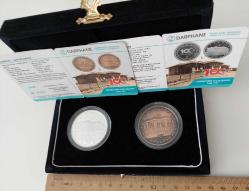 2020 TBMM'NİN AÇILIŞININ 100.YILI ANISINA DARPHANE BASKISI GÜMÜŞ 20 TÜRK LİRASI VE BRONZ 2,5 TÜRK LİRASI ORİJİNAL KUTUSUNDA SERTİFİKALI ÇİL 1RR2DD NADİRDİR