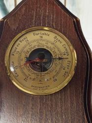 Antika Fransız Ahşap El Oyması Barometre