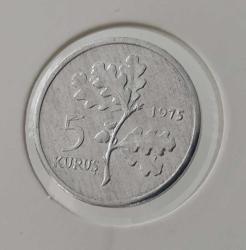 1975 FAO AİLE PLANLAMASI HERKES İÇİN YİYECEK İBARELİ ALÜMİNYUM 5 KURUŞ HATIRA PARASI AA2SS1 ÇİL