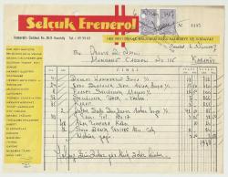 1967 SELÇUK ERENEROL İNŞAAT MALZEMESİ KONULU FATURA...