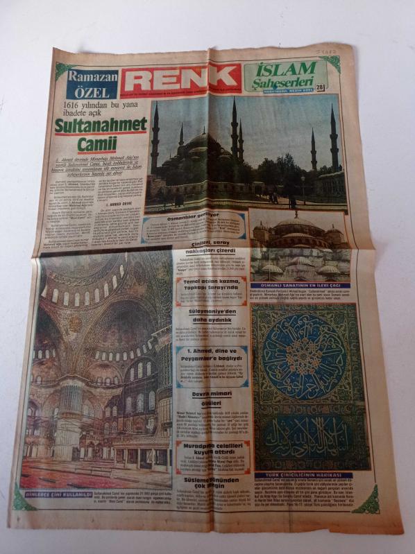 Milliyet Renk Gazetesi -19 Haziran 1985 - İslam Şaheserleri - Ramazan Özel - Sultanahmet Camii - Mimarbaşı Mehmed Ağa - Dallas Dizisi - Talat Bulut - Burçin Orhon