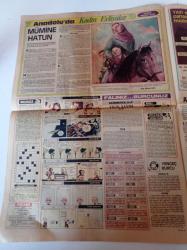 Milliyet Renk Gazetesi - 13 Temmuz 1984 - Banu Alkan Meral Zeren ve Serpil Çakmaklı Fotoğrafı - Barış Manço - Papa Jean Paul'ün Hayatı Film Oluyor