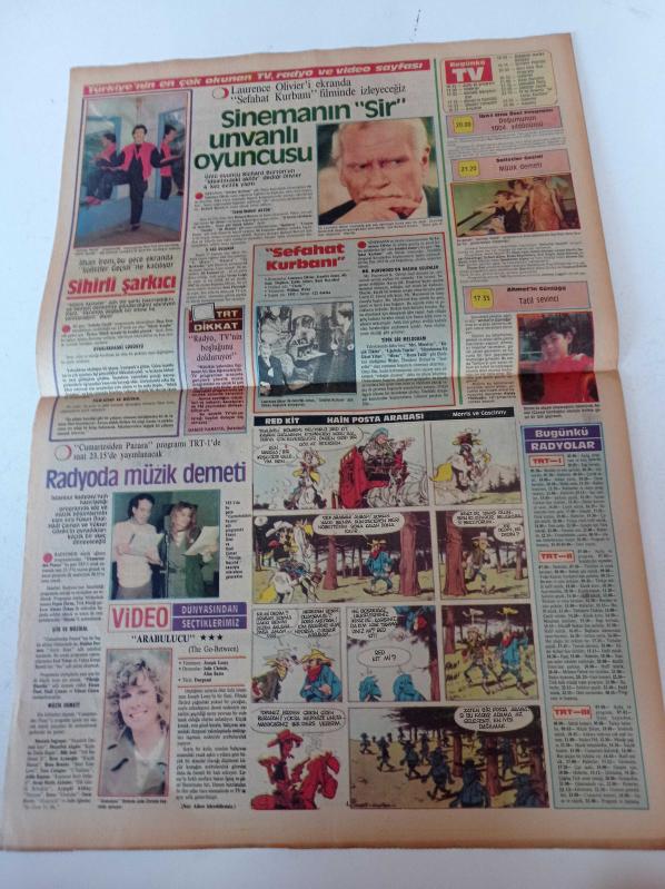 Milliyet Renk Gazetesi 18 Ağustos 1984 Türkan Şoray ve Cihan  