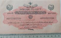 REŞAT YARIM (½) LİRA  22 ARALIK 1331 ORİJİNAL SERIE D 972964 SERİ NOLU OSMANLI KAĞIT PARASI NATURELDİR ÇİLALTI ÇOK ÇOK NADİRDİR PEK ÇIKMAZ