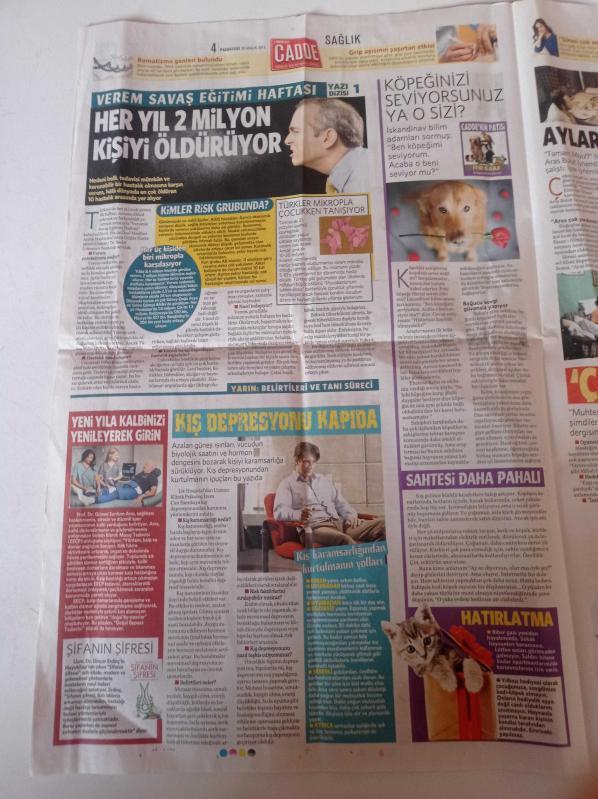 Milliyet Cadde Gazetesi 30 Aralık 2013 Gülben Ergen Fotoğrafı  