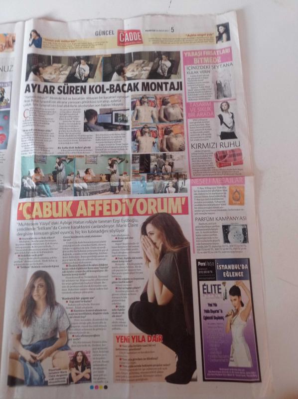 Milliyet Cadde Gazetesi 30 Aralık 2013 Gülben Ergen Fotoğrafı  