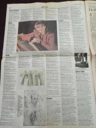 Cumhuriyet 2 Gazetesi - 24 Ocak 1994 - Sayı 24946 - Uğur Mumcu İçin Çiçekler De Yas Tutuyor - İdil Biret Fotoğrafı - Lezbiyen Bir İlişkiyi Ele Alan Türk Filmi Düş Gezginleri - Lale Mansur