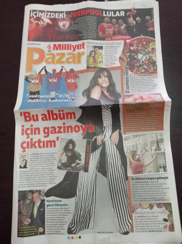 Milliyet Pazar Gazetesi 28 Haziran 2020 Ayşegül Aldinç  