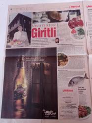 Milliyet Hayatın Keyfi Gazetesi - 26 Ağustos 2007 - Bağbozumu Gezileri - İçkinin Camla Dansı - Mezenin Adresi Giritli- Her Devrin İçkisi Bira - Türklerin Seçimi Tek Çeşit Likör