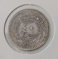 1327-8 SULTAN REŞAT ORİJİNAL NİKEL 40 PARA D3ÇÇ2 NADİRDİR