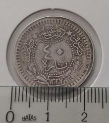 1327-8 SULTAN REŞAT ORİJİNAL NİKEL 40 PARA D3ÇÇ2 NADİRDİR