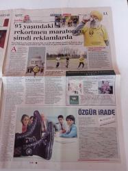 Milliyet Pazar Gazetesi - 18 Nisan 2004 - Yönetmen Yeşim Ustaoğlu Fotoğrafı-Radyonun Adı Kırmızı -Haluk Bilginer - Tamer Karadağlı - Zuhal Olcay - Arkası Yarın - 93'lük Maratoncu Singh Yeni Reklam Starı