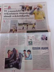 Milliyet Pazar Gazetesi - 18 Nisan 2004 - Yönetmen Yeşim Ustaoğlu - Ece Temelkuran -Radyonun Adı Kırmızı -Haluk Bilginer - Tamer Karadağlı - Zuhal Olcay - Arkası Yarın - 93'lük Maratoncu Singh Yeni Reklam Starı