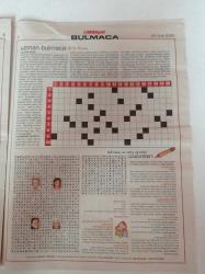 Milliyet Bulmaca Gazetesi - 22 Ocak 2005 -  Büyük Çengel Bulmaca - Zeka Oyunları -Şarkıcı Pamela Fotoğrafı - Münir Özkul - Ediz Hun - Perihan Savaş - Nur Sürer - Ekrem Bora - Uzman Bulmaca - Mozaik Bulmaca - Sözcük Yerleştirmece