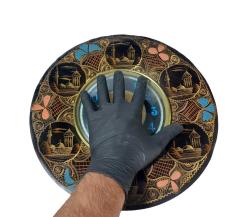 Antika Duvar Saati - Nacar Marka Cami Kabartmalı Bakır - Cam Kaplama Saat