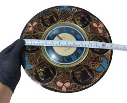 Antika Duvar Saati - Nacar Marka Cami Kabartmalı Bakır - Cam Kaplama Saat